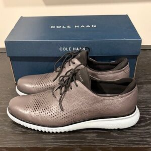 Cole Haan Men's Gray Leather Oxfords